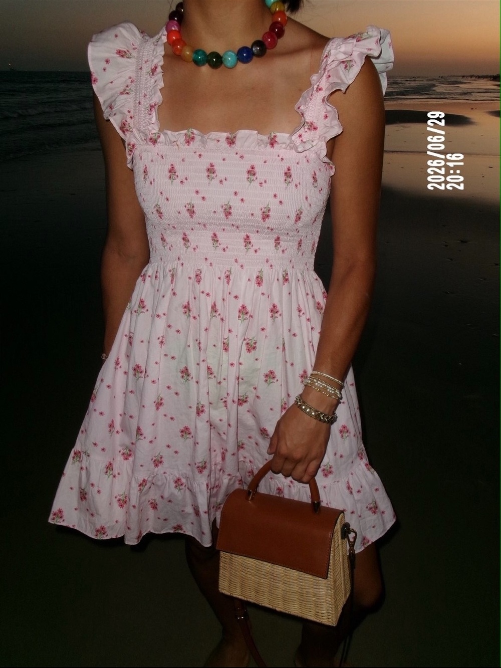 Hill House Light Pink Floral Ruffle Sundress - Picture 5 of 5
